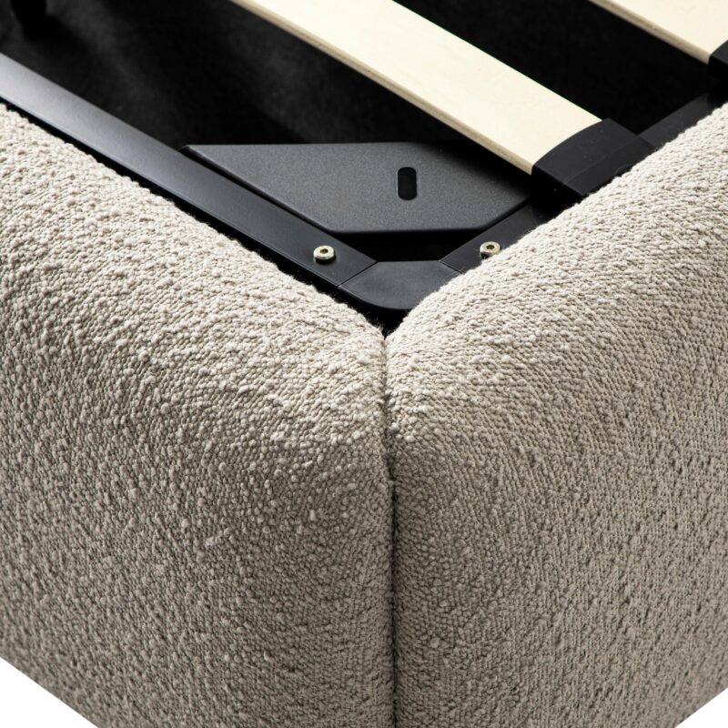 Constance Winged Headboard Ottoman Storage Bed, Light Taupe Boucle - Image 16