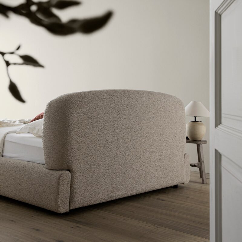 Constance Winged Headboard Ottoman Storage Bed, Light Taupe Boucle - Image 6