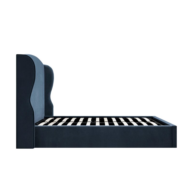 Kimberly Winged Upholstered Storage Bed, Aegean Blue Velvet - Image 6