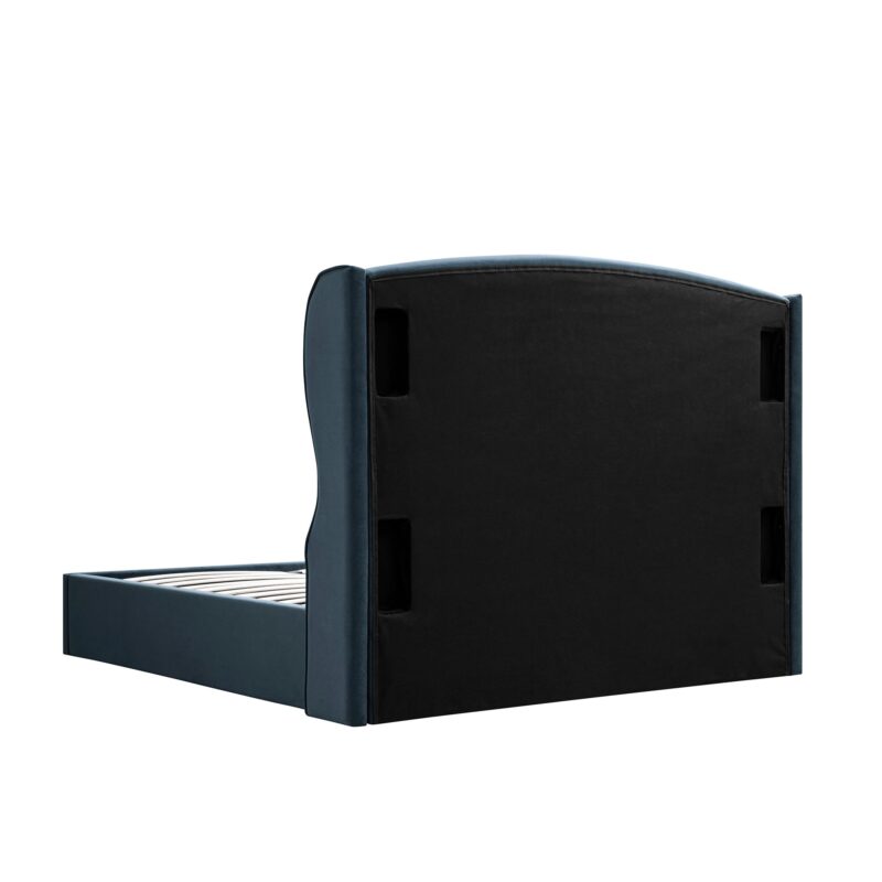 Kimberly Winged Upholstered Storage Bed, Aegean Blue Velvet - Image 7