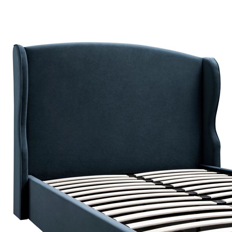 Kimberly Winged Upholstered Storage Bed, Aegean Blue Velvet - Image 8