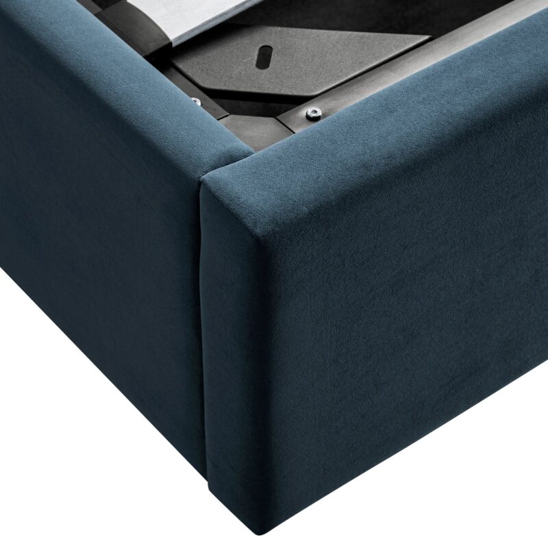 Kimberly Winged Upholstered Storage Bed, Aegean Blue Velvet - Image 11