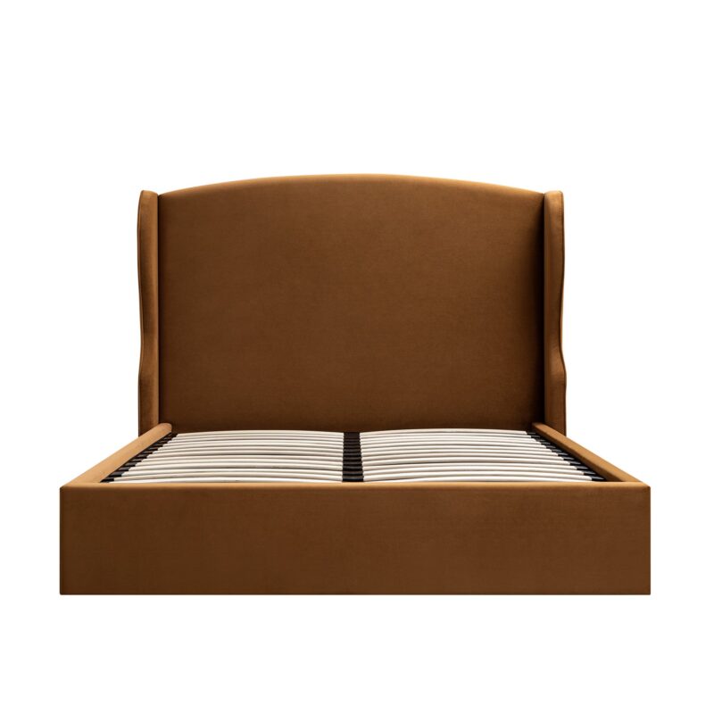 Kimberly Winged Upholstered Storage Bed, Cinnamon Velvet - Image 8