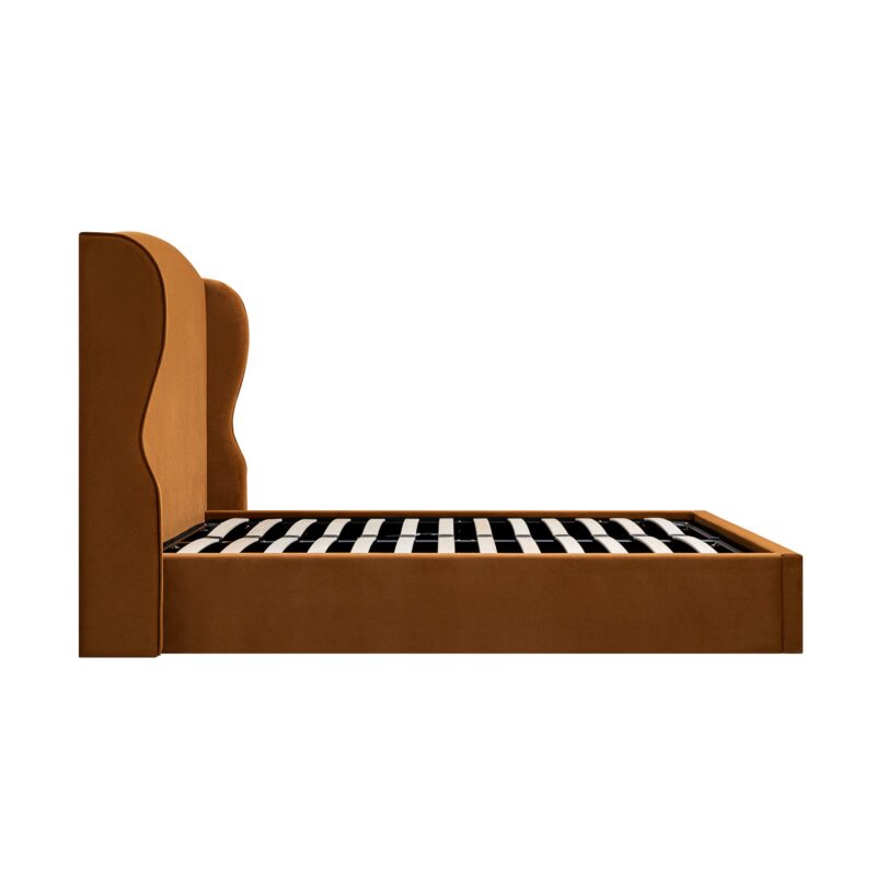 Kimberly Winged Upholstered Storage Bed, Cinnamon Velvet - Image 13