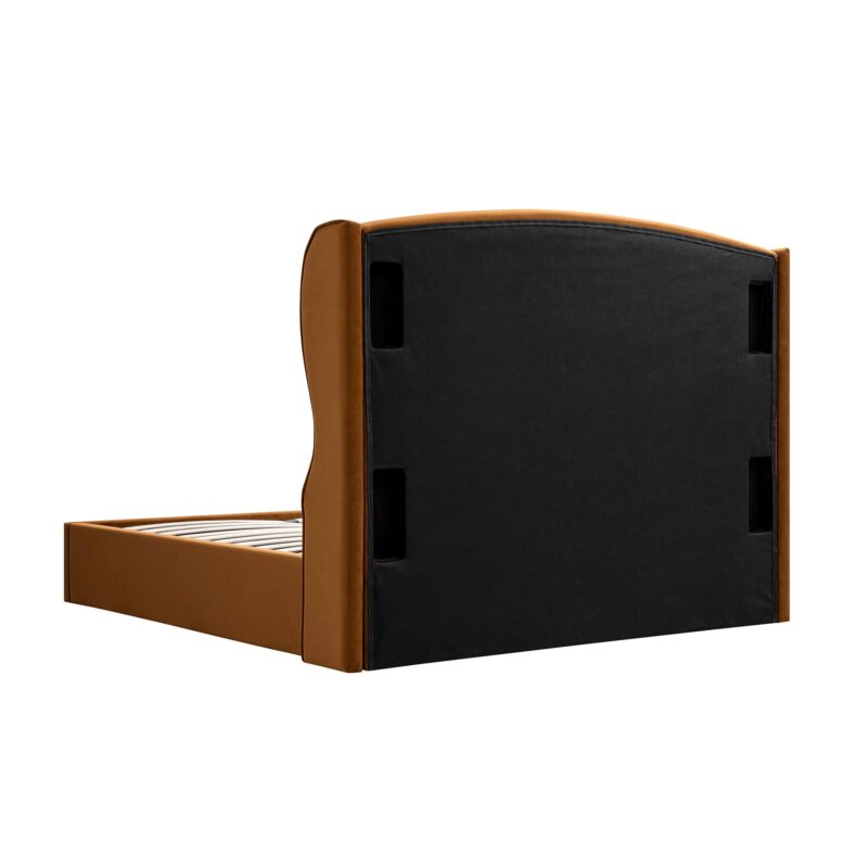 Kimberly Winged Upholstered Storage Bed, Cinnamon Velvet - Image 14