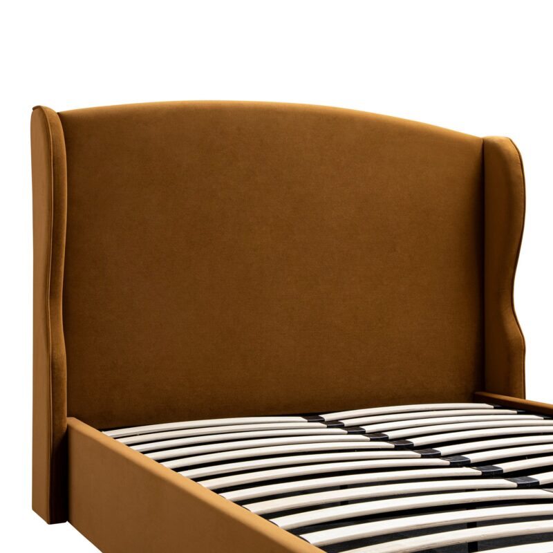 Kimberly Winged Upholstered Storage Bed, Cinnamon Velvet - Image 15