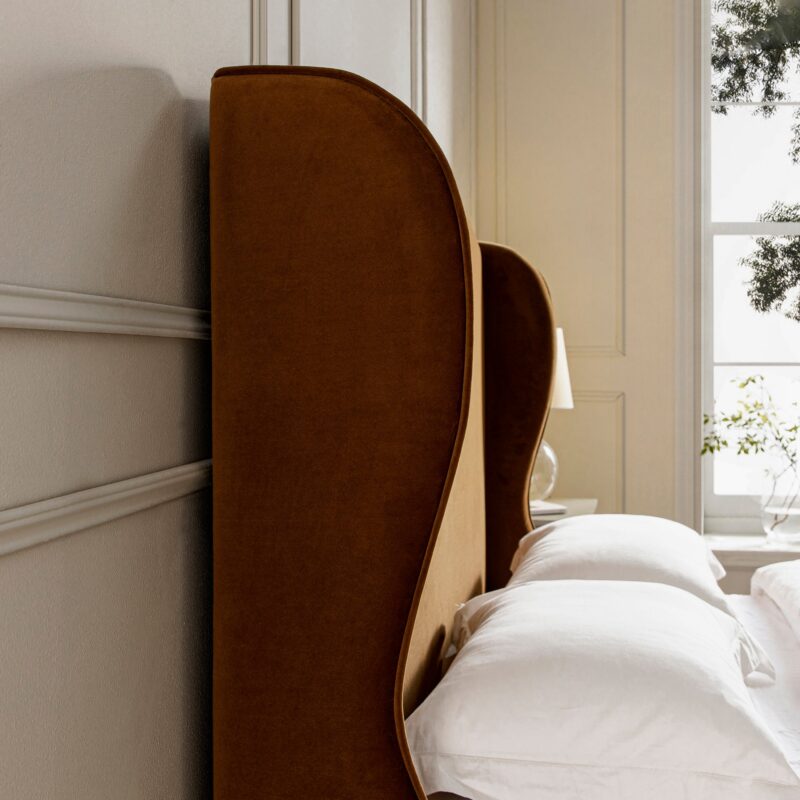 Kimberly Winged Upholstered Storage Bed, Cinnamon Velvet - Image 6