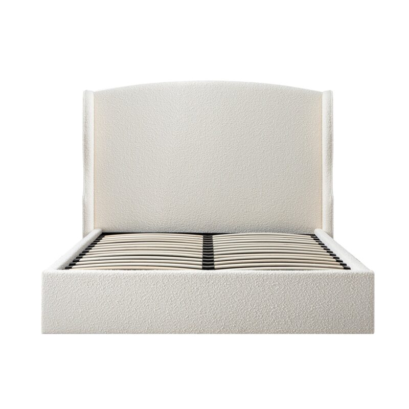 Kimberly Winged Upholstered Storage Bed, Ecru Boucle - Image 8