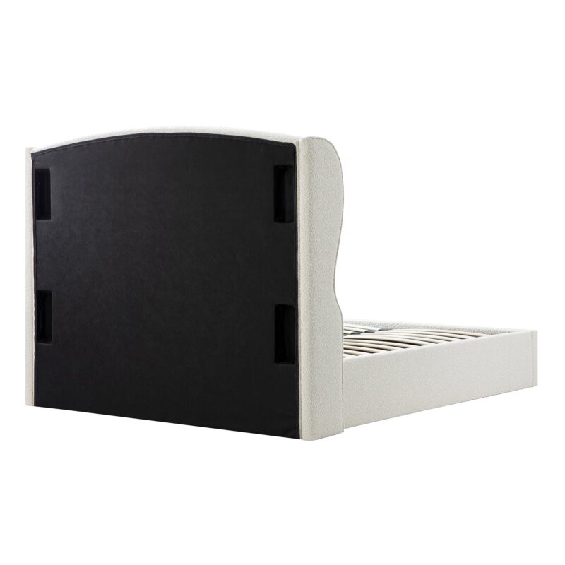 Kimberly Winged Upholstered Storage Bed, Ecru Boucle - Image 13