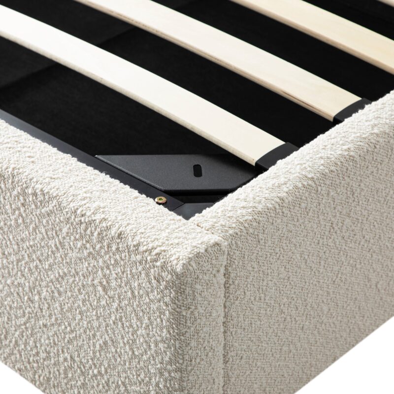 Kimberly Winged Upholstered Storage Bed, Ecru Boucle - Image 17