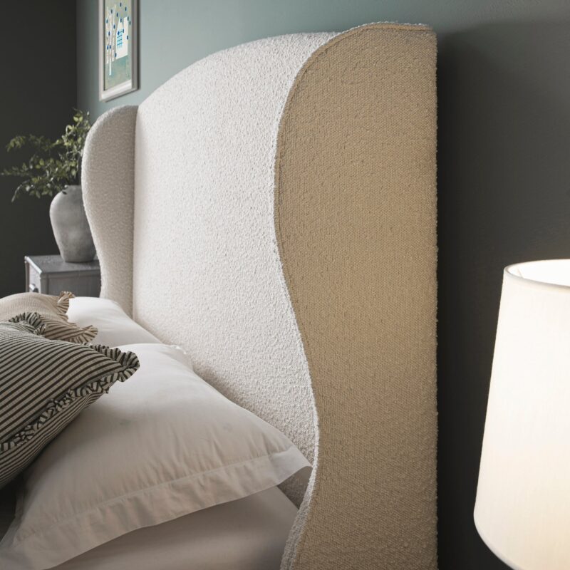 Kimberly Winged Upholstered Storage Bed, Ecru Boucle - Image 7