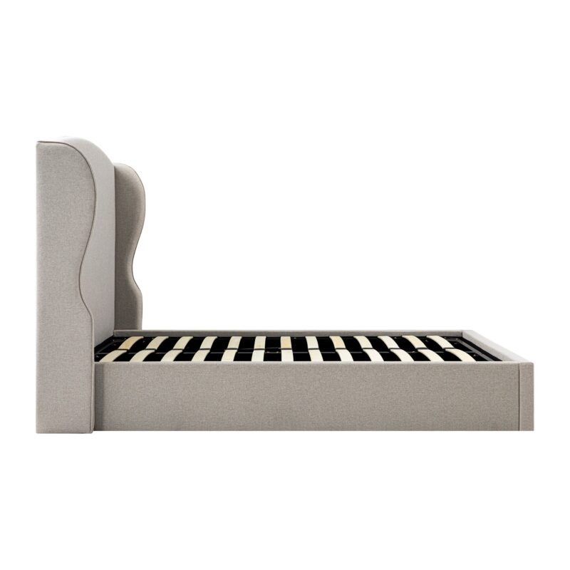 Kimberly Winged Upholstered Storage Bed, Sand Fabric - Image 12