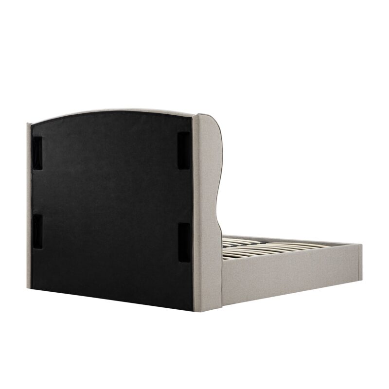 Kimberly Winged Upholstered Storage Bed, Sand Fabric - Image 13