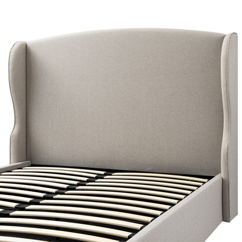 Kimberly Winged Upholstered Storage Bed, Sand Fabric - Image 14