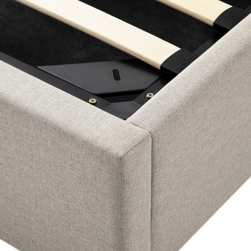 Kimberly Winged Upholstered Storage Bed, Sand Fabric - Image 17