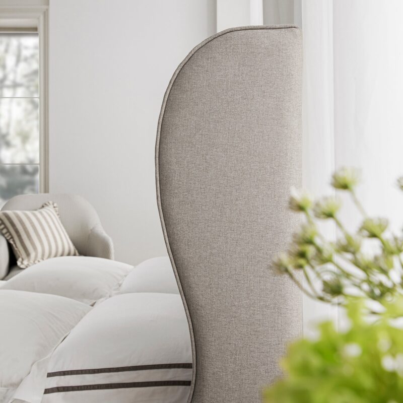Kimberly Winged Upholstered Storage Bed, Sand Fabric - Image 6