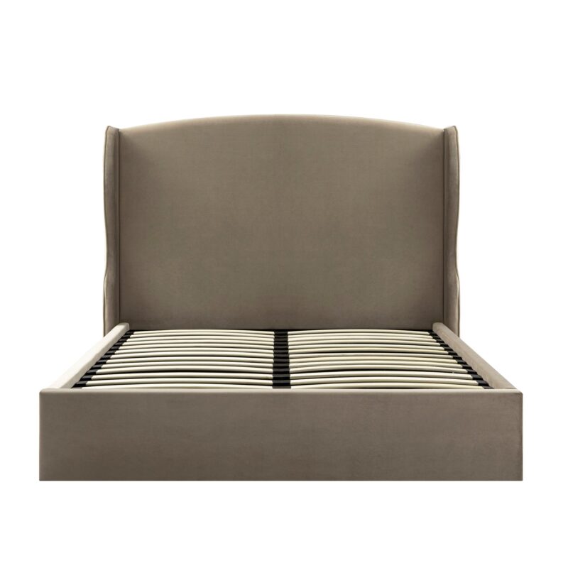 Kimberly Winged Upholstered Storage Bed, Taupe Velvet - Image 8