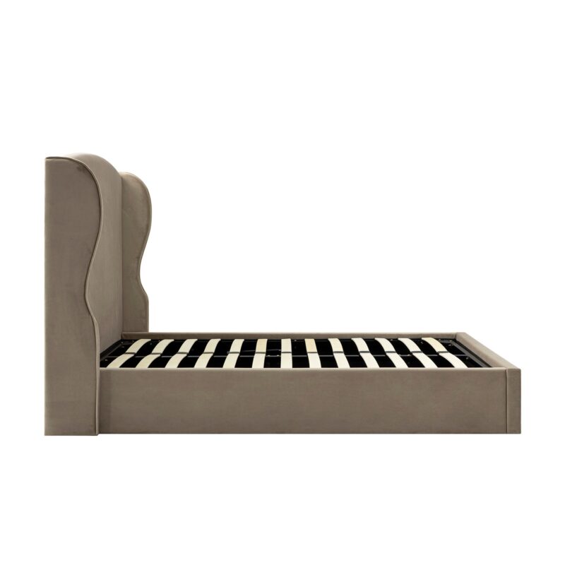Kimberly Winged Upholstered Storage Bed, Taupe Velvet - Image 12