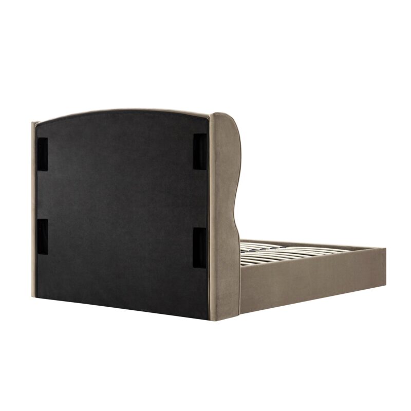 Kimberly Winged Upholstered Storage Bed, Taupe Velvet - Image 13