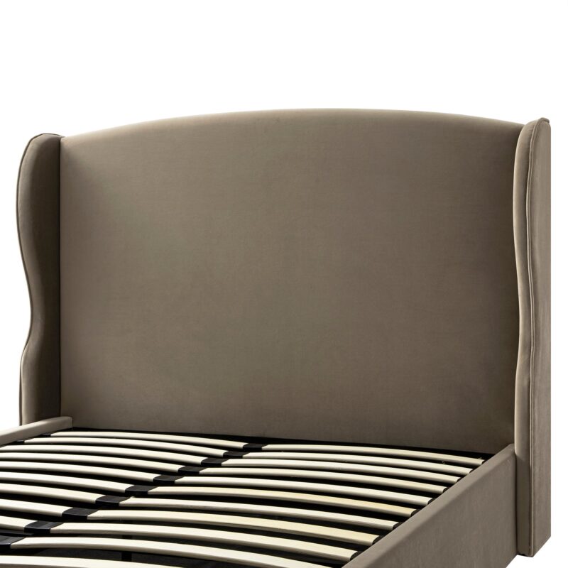 Kimberly Winged Upholstered Storage Bed, Taupe Velvet - Image 14