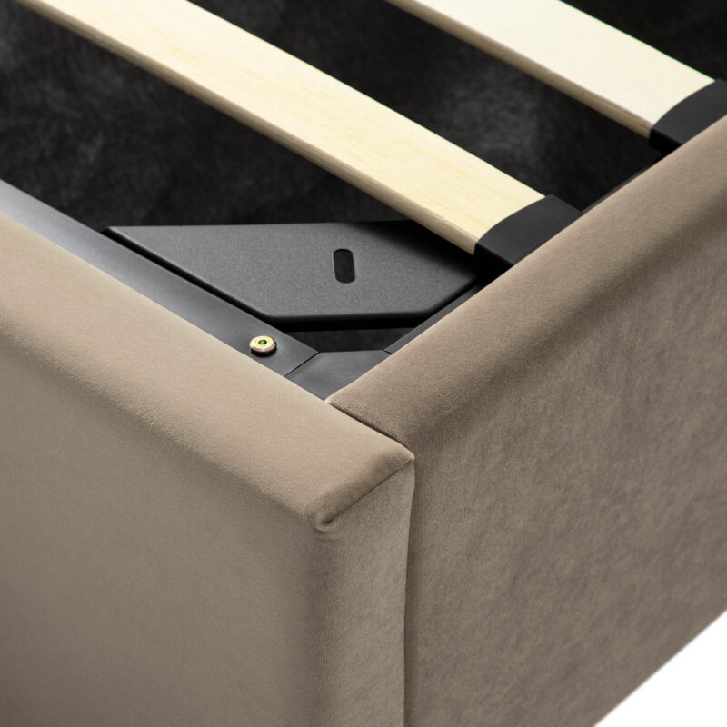 Kimberly Winged Upholstered Storage Bed, Taupe Velvet - Image 17