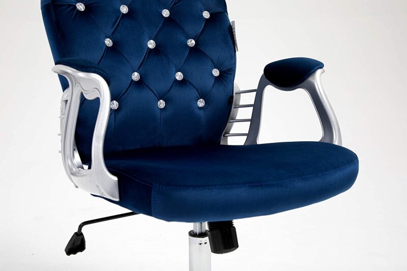 Blue Velvet Chesterfield Swivel Chair - Image 7