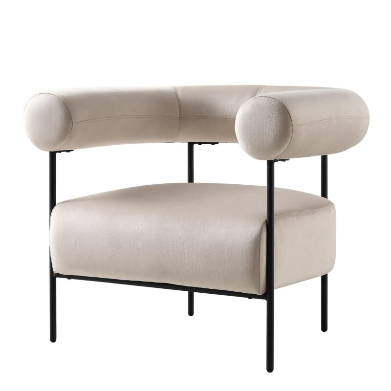 Fulbourn Champagne Velvet Armchair - Image 4