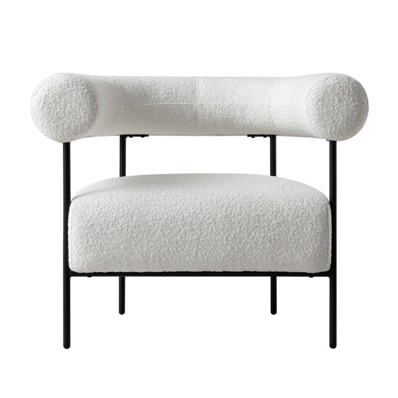 Fulbourn White Boucle Armchair - Image 3