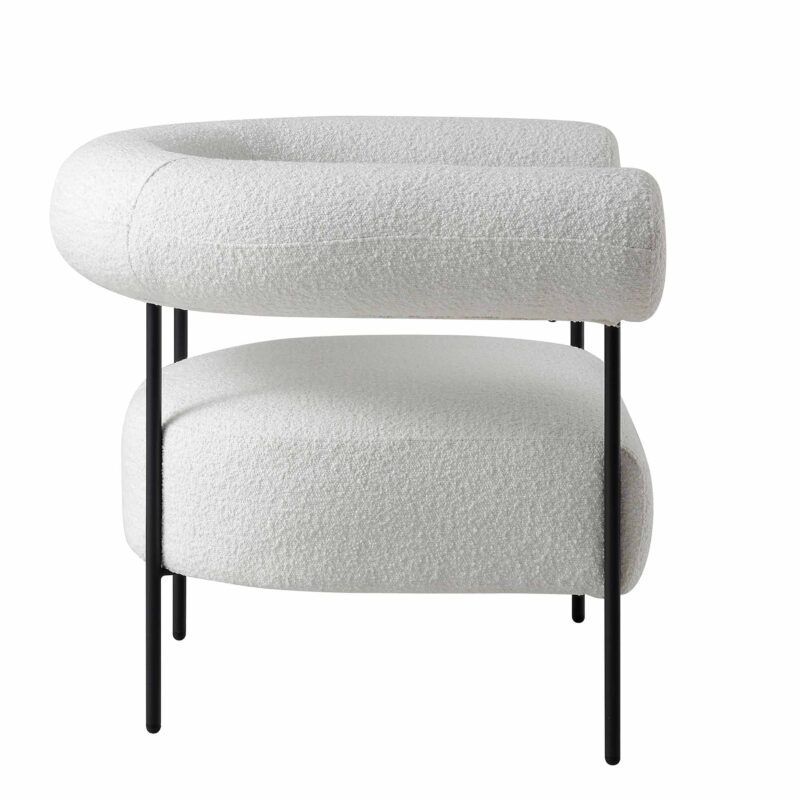 Fulbourn White Boucle Armchair - Image 6