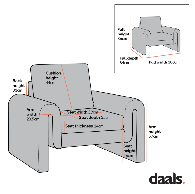 Hampstead Taupe Boucle Curved Armchair - Image 5