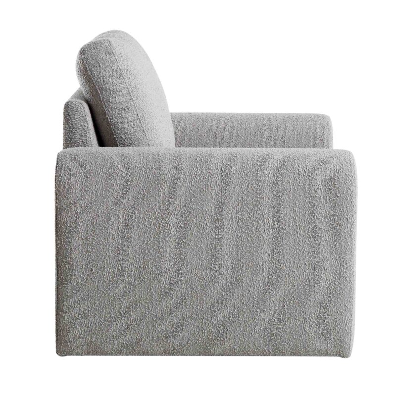 Hampstead Grey Boucle Curved Armchair - Image 6