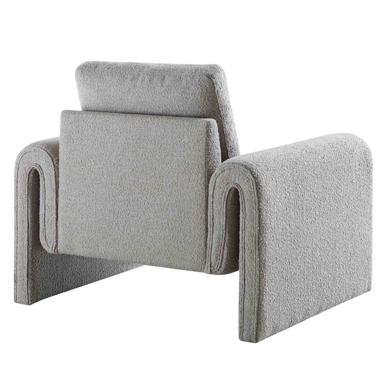 Hampstead Grey Boucle Curved Armchair - Image 7