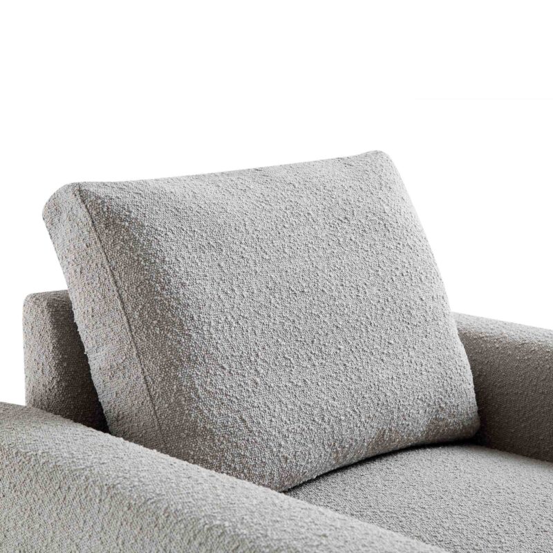 Hampstead Grey Boucle Curved Armchair - Image 8