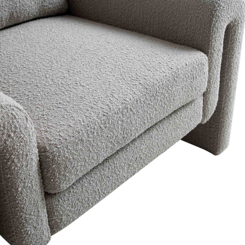 Hampstead Grey Boucle Curved Armchair - Image 10