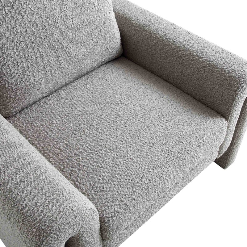 Hampstead Grey Boucle Curved Armchair - Image 11