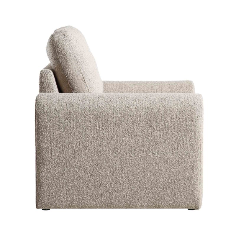 Hampstead Taupe Boucle Curved Armchair - Image 6
