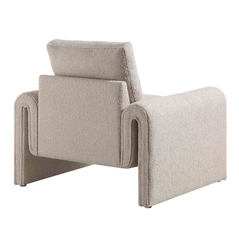 Hampstead Taupe Boucle Curved Armchair - Image 7