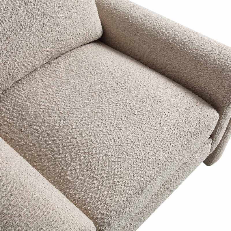 Hampstead Taupe Boucle Curved Armchair - Image 9