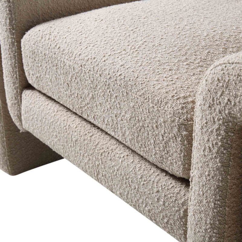 Hampstead Taupe Boucle Curved Armchair - Image 10
