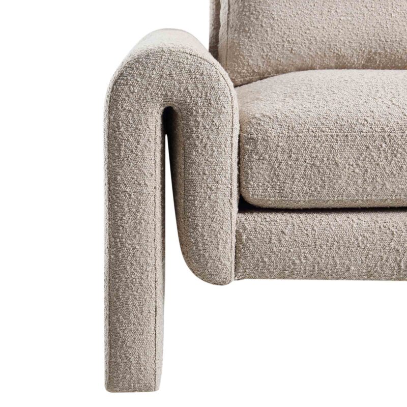 Hampstead Taupe Boucle Curved Armchair - Image 11