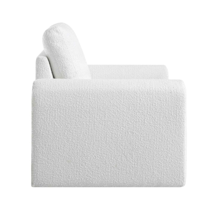 Hampstead White Boucle Curved Armchair - Image 6