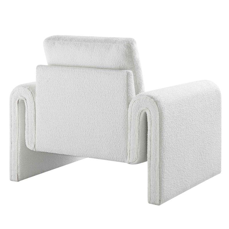 Hampstead White Boucle Curved Armchair - Image 7