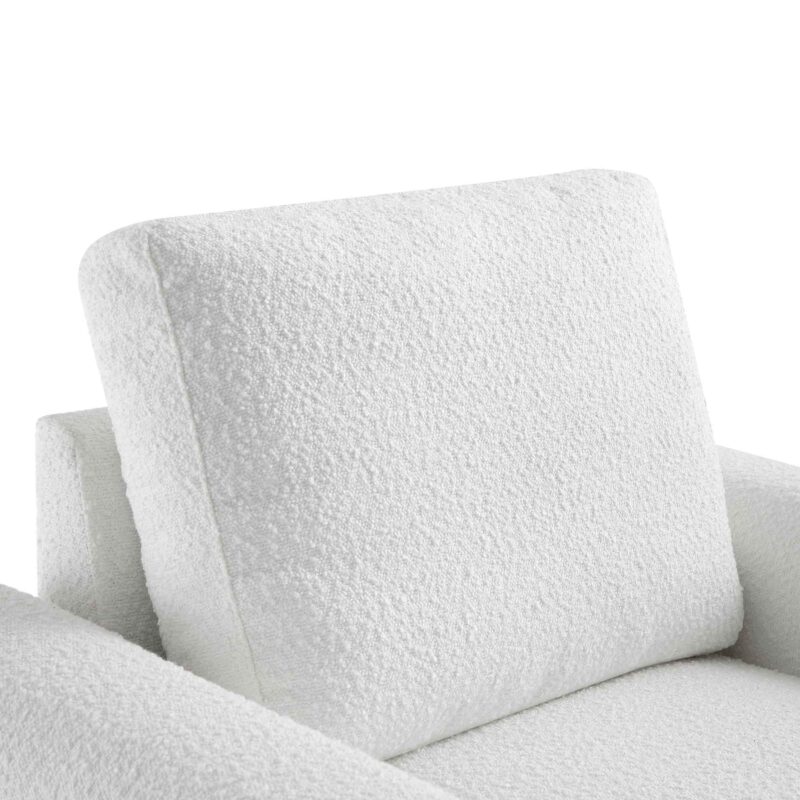 Hampstead White Boucle Curved Armchair - Image 8
