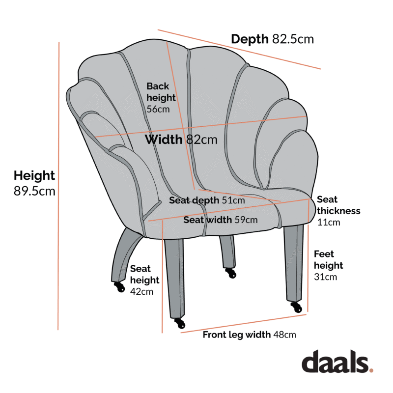 Barnard Scalloped Clam Chair, Mustard Chenille - Image 6