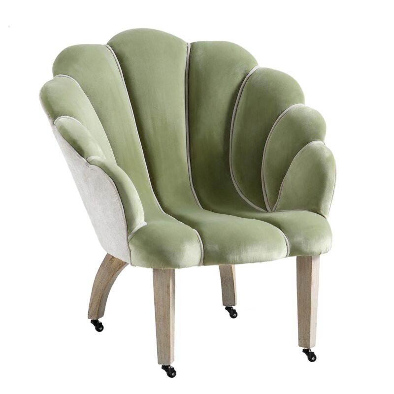 Barnard Scalloped Clam Chair, Lichen Velvet - Image 5