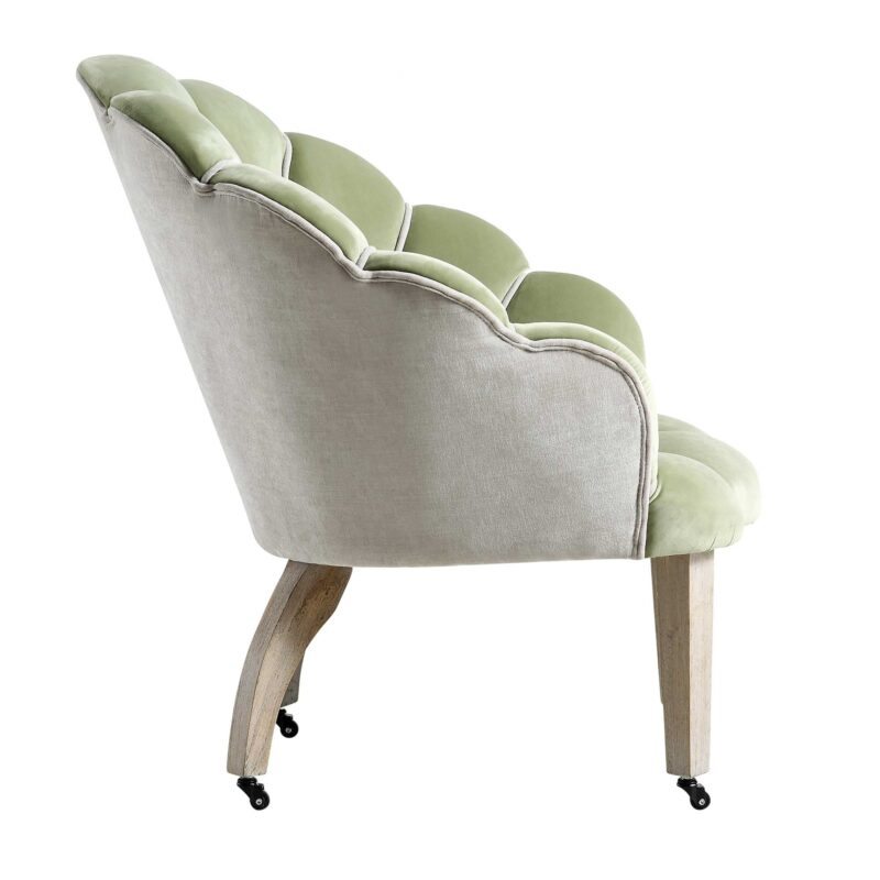 Barnard Scalloped Clam Chair, Lichen Velvet - Image 7