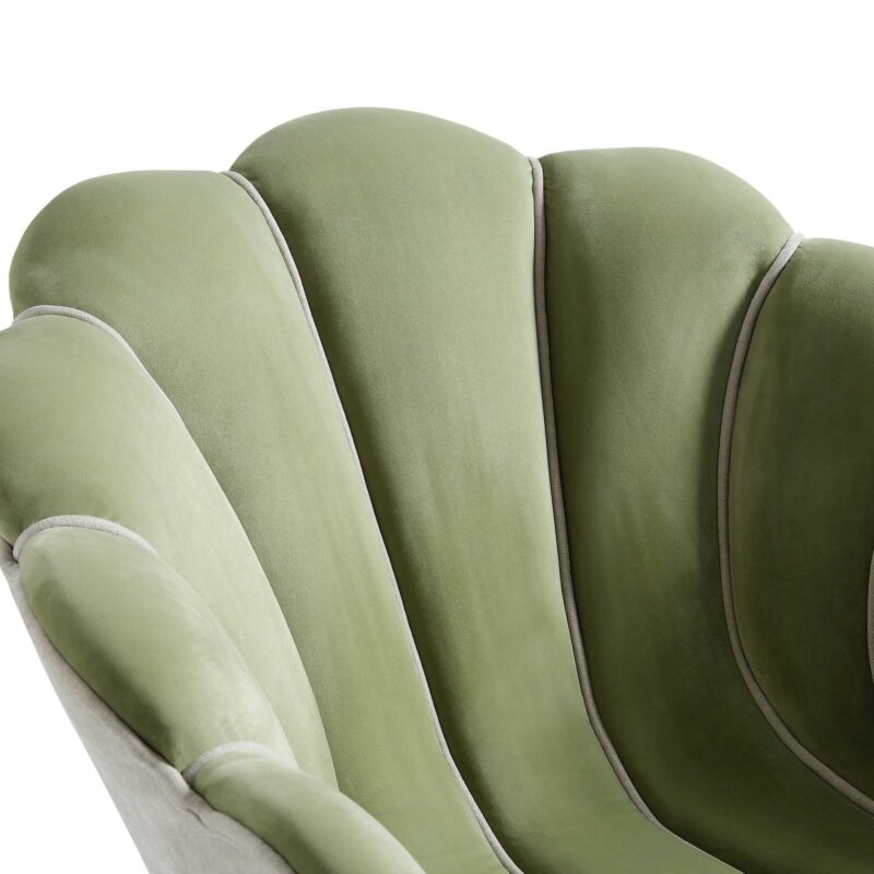 Barnard Scalloped Clam Chair, Lichen Velvet - Image 10