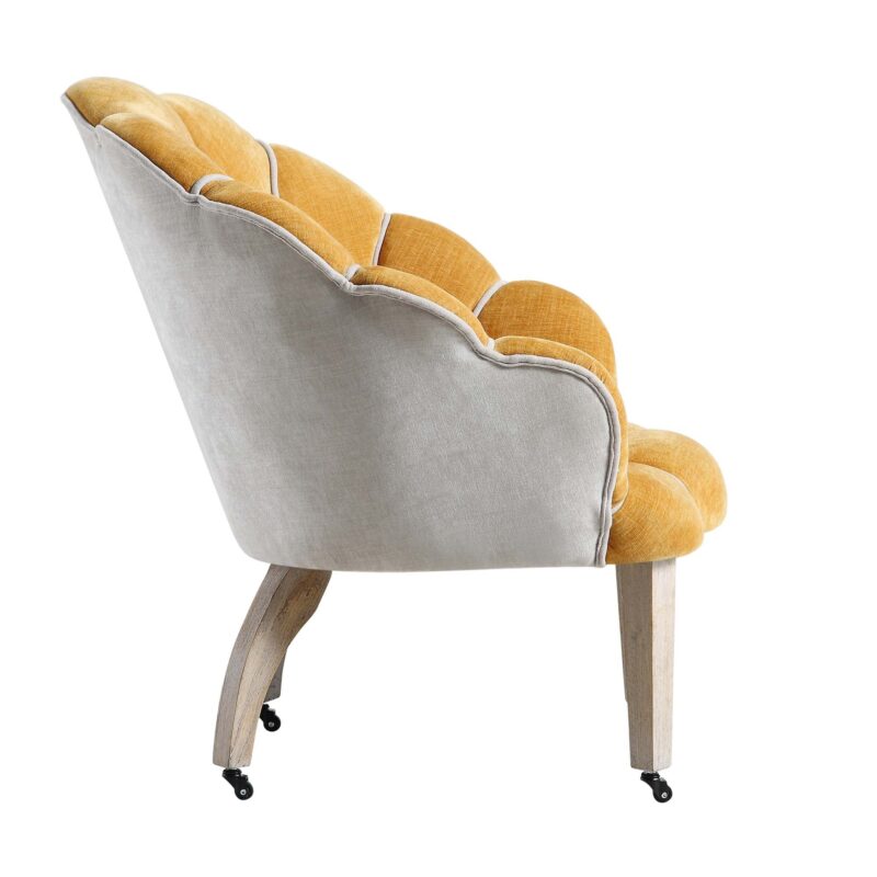 Barnard Scalloped Clam Chair, Mustard Chenille - Image 7