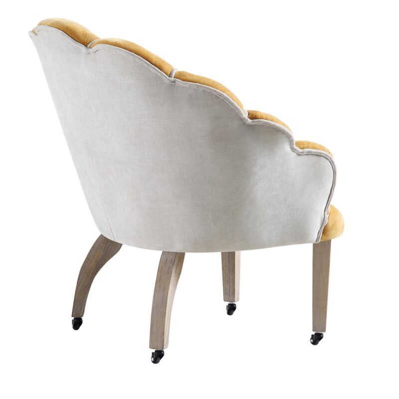 Barnard Scalloped Clam Chair, Mustard Chenille - Image 8