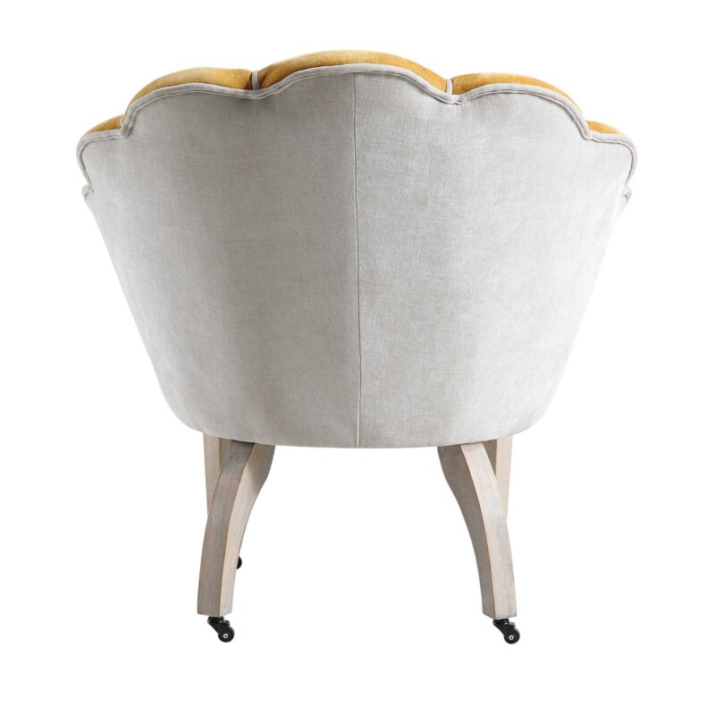 Barnard Scalloped Clam Chair, Mustard Chenille - Image 9